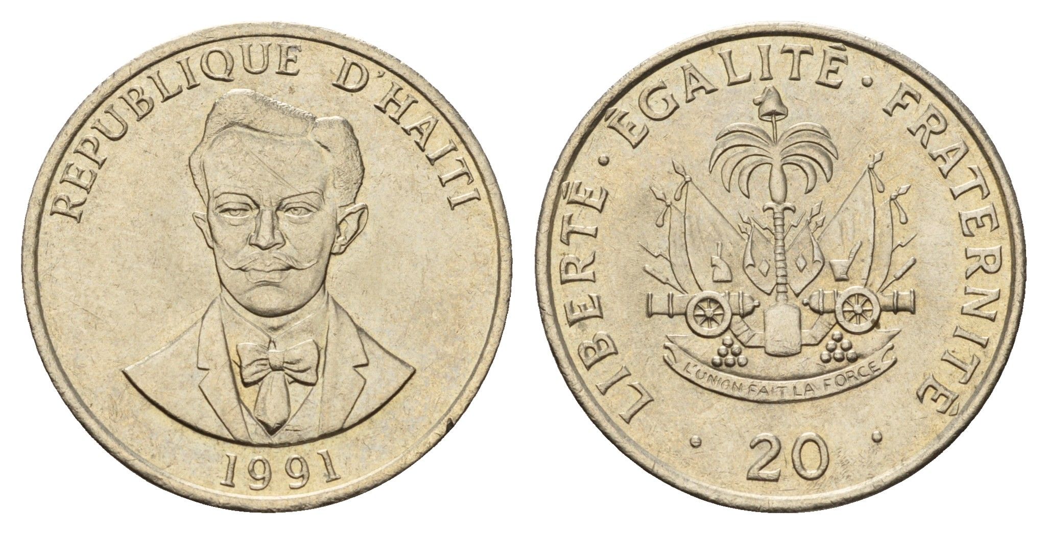 Гаити 20 сантимов 1991 KM 152 медно-никель UNC 60-1336