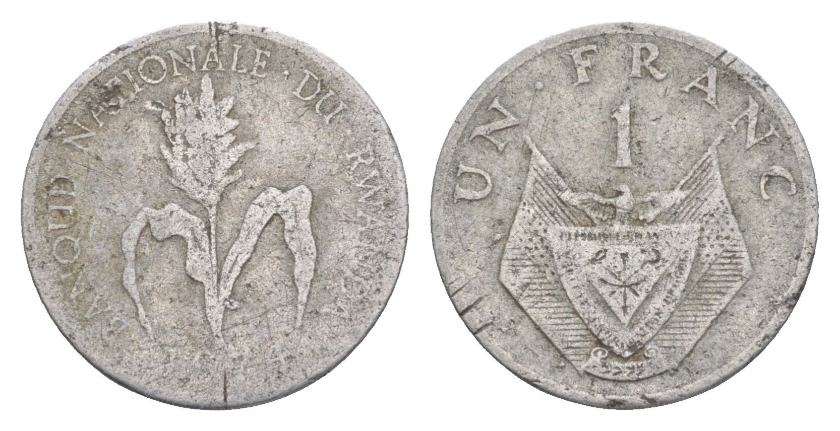 Руанда 1 франк 1977 KM 12 алюминий 4647-1168