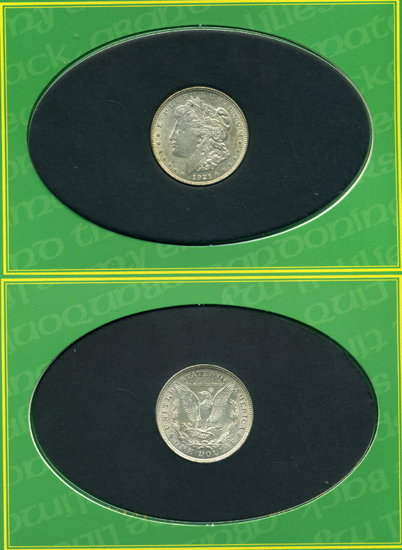 США 1 доллар 1921 Морган доллар, буклет KM 110 серебро 1181-2-11