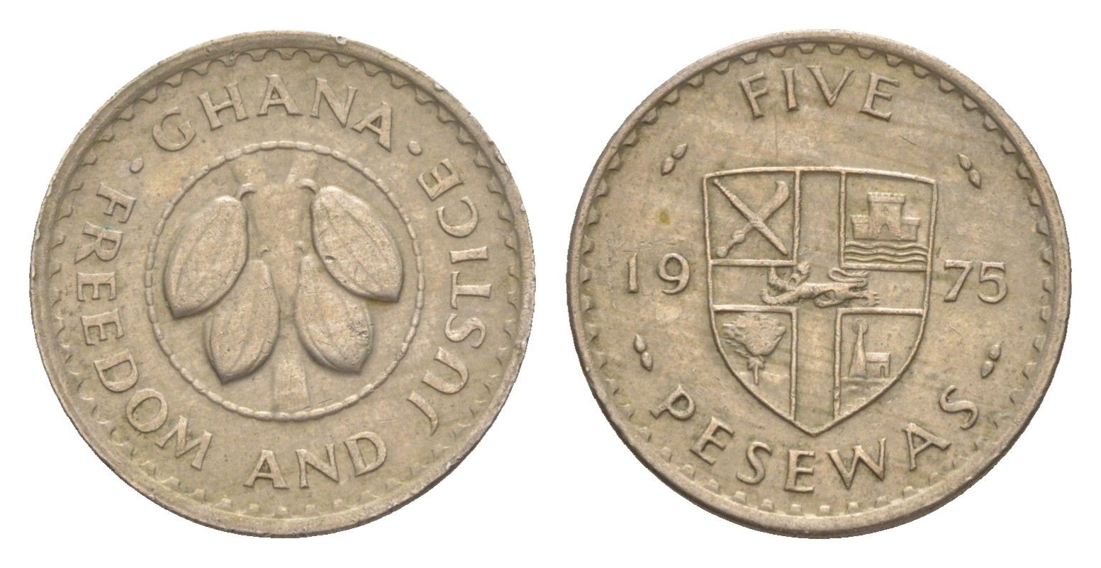 Гана 5 песев 1975 KM 15 медно-никель 4643-714