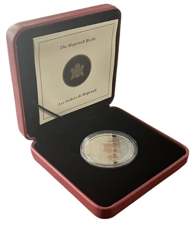 Канада 20 долларов 2004 Серия чудеса природы. Скалы Хоупвелла, оригинальная коробка, сертификат KM 838 серебро  PROOF  4-4-1-43