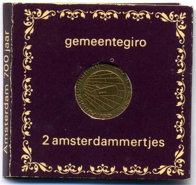 Европа жетон + жетон 1975 два жетона в оригинальном буклете, 700 лет Амстердаму UNC 7-1-36