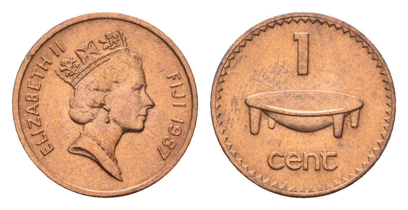 Фиджи 1 цент 1987 KM 49 бронза UNC 4669-539