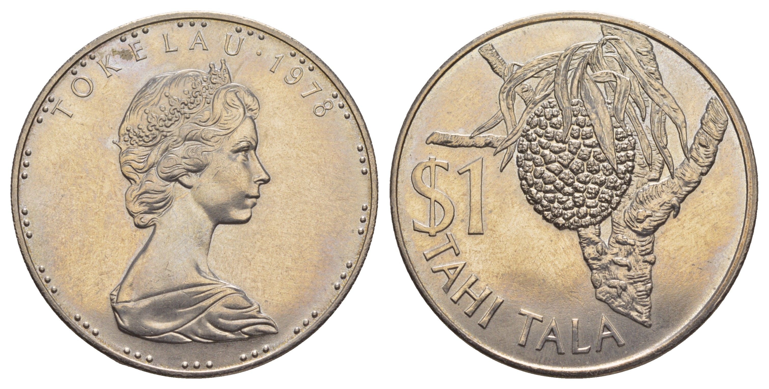 Токелау 1 доллар 1978 год-тип KM 1 медно-никель BU 5010-1213