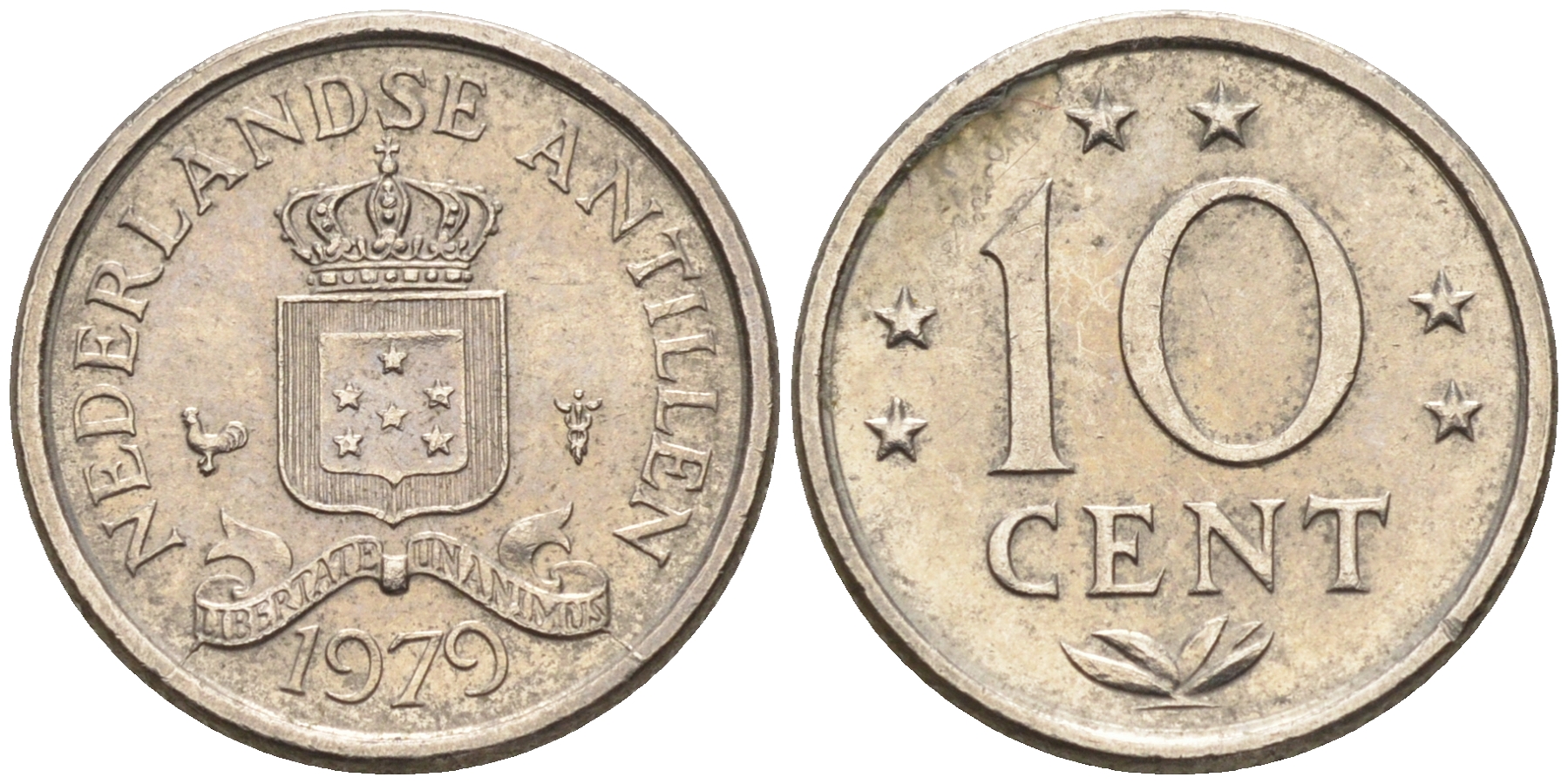 Нидерландские Антилы 10 центов 1979 Юлиана (1948-1980) KM 10 никель 4169-346