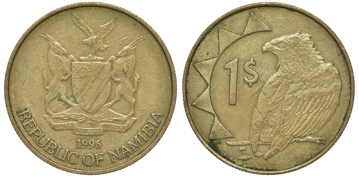 Намибия 1 доллар 1996 орел KM 4 латунь 4163-1053