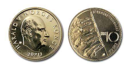 Норвегия 10 крон 2013 100 лет избирательному праву KM 488 медно-цинк-никель UNC 95-413
