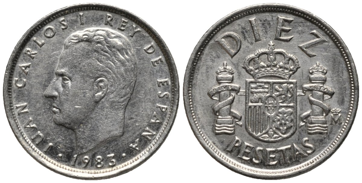 Испания 10 песет 1983 Хуан Карлос I (1975-) KM 827 медно-никель 187-234