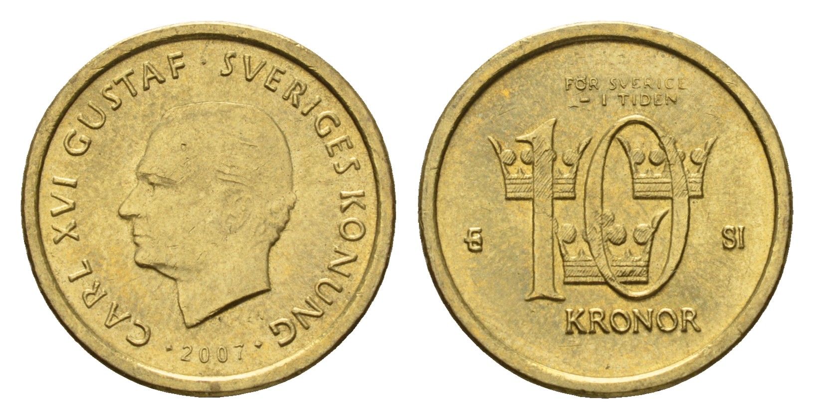 Швеция 10 крон 2007 Карл XVI Густав (1973-) KM 895 нордик UNC 4656-412