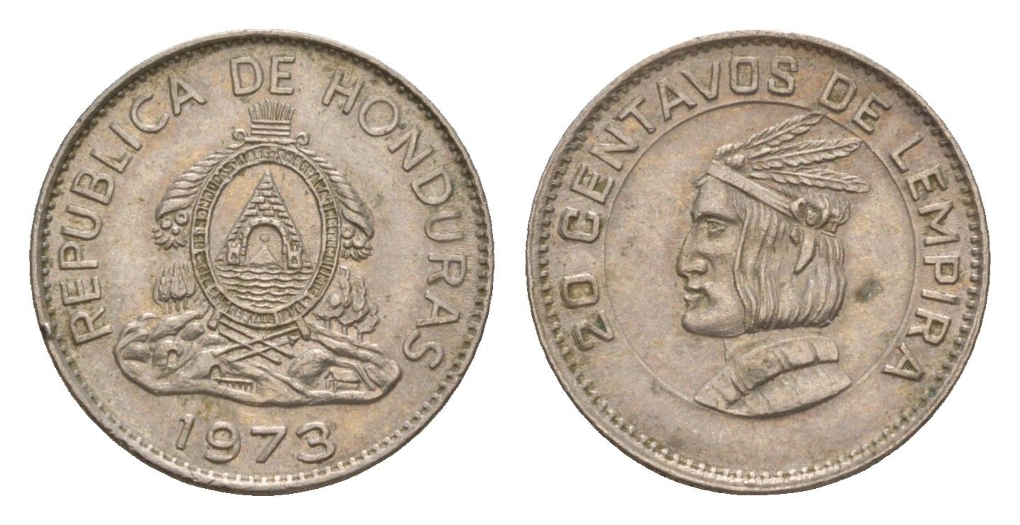 Гондурас 20 сентаво 1973 KM 81 медно-никель 4649-766