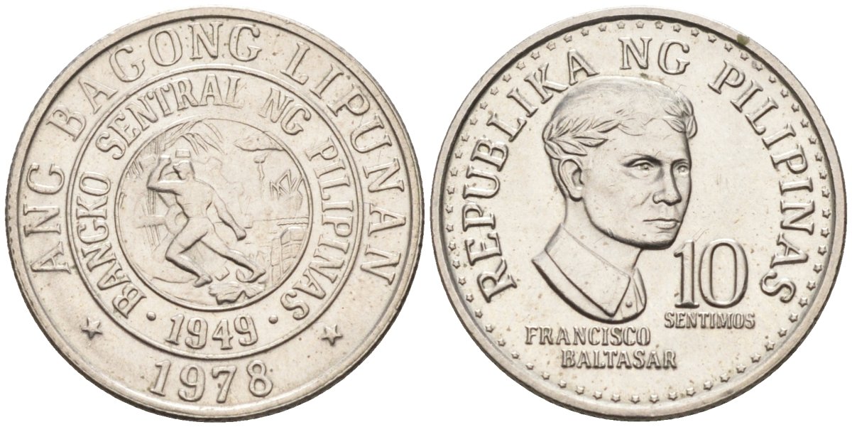 Филиппины 10 сентимо 1978 KM 207 медно-никель 4392-1219