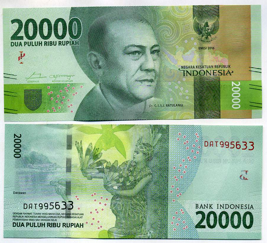 Индонезия 20000 рупий 2016 Peruri TC 2017 Pick 158 b  бумага UNC (пресс) 449-34-3