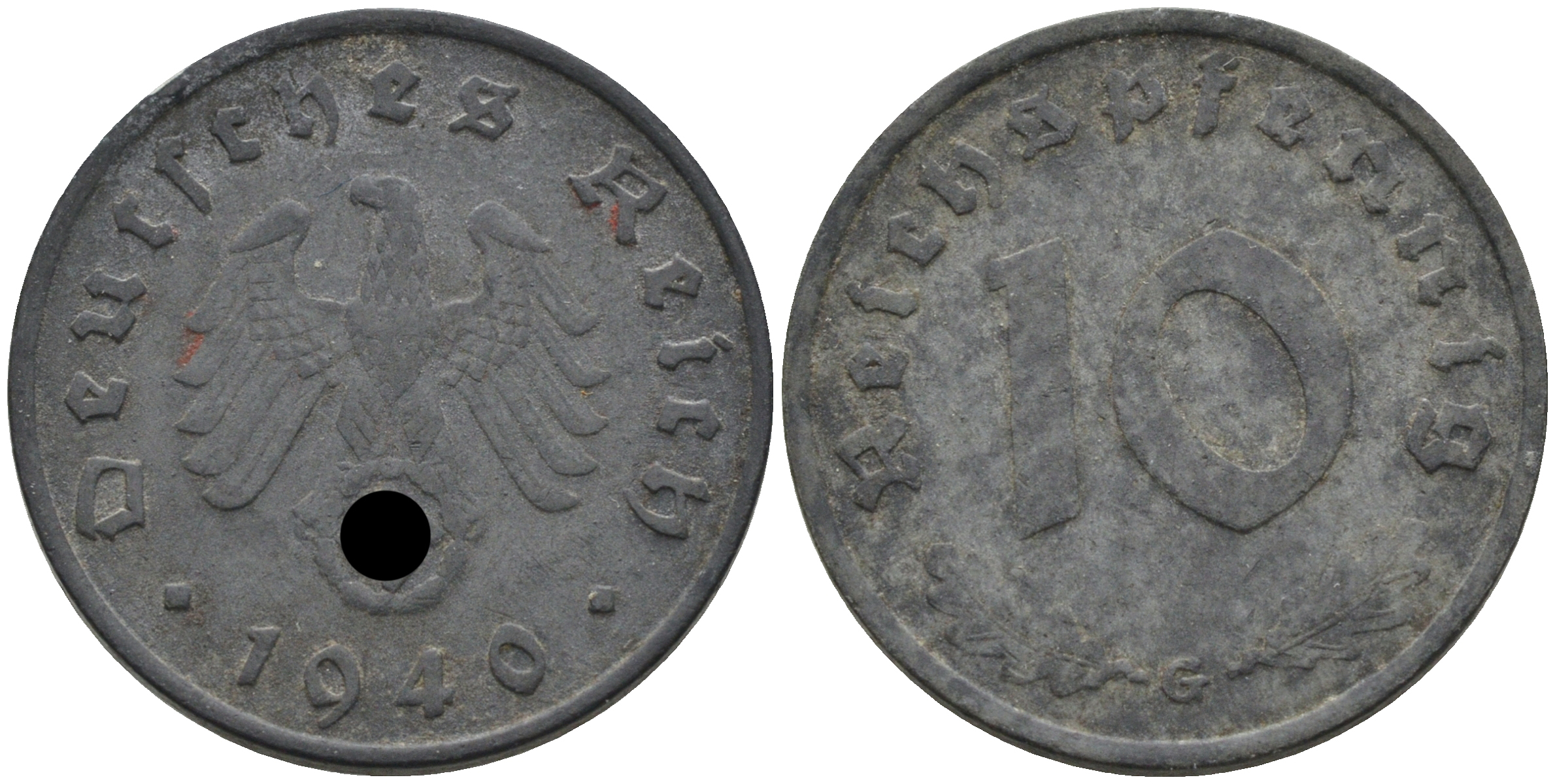 Германия 10 рейхспфеннигов 1940 G KM 101, J. 371 цинк 4116-552