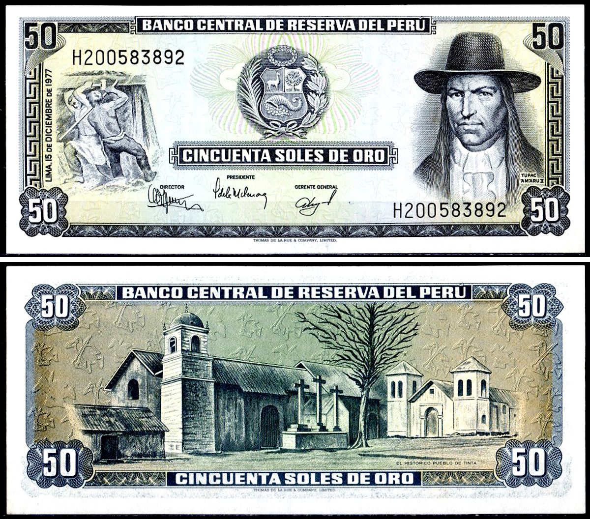 Перу 50 солей 1977 Pick 113 бумага UNC (пресс) 402-48-2-2