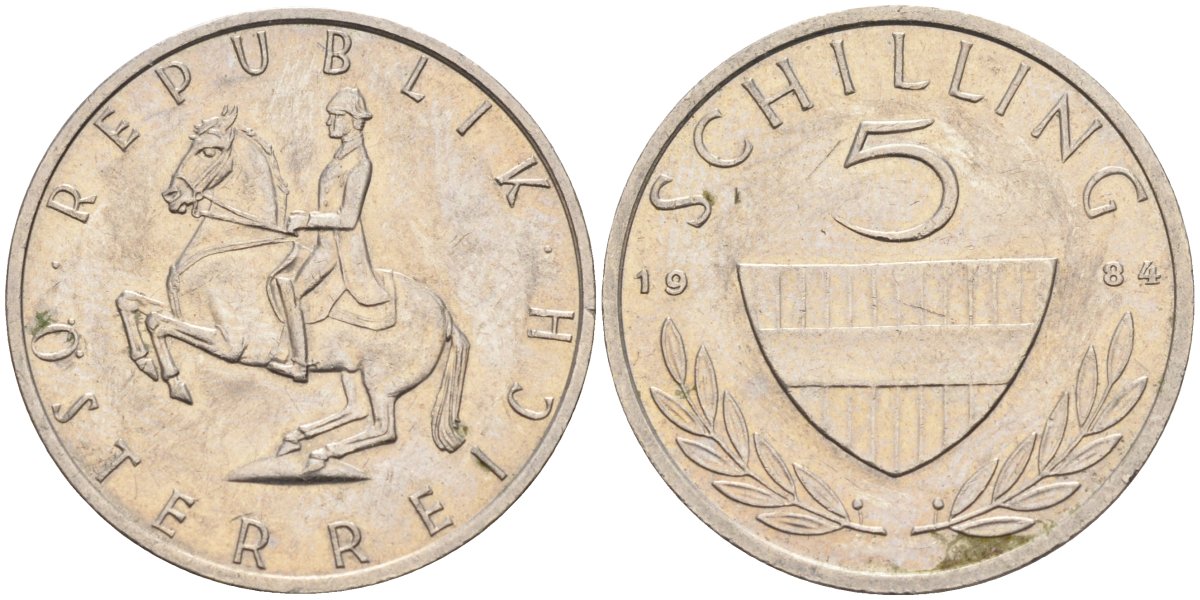Австрия 5 шиллингов 1984 KM 2889a медно-никель 4116-955