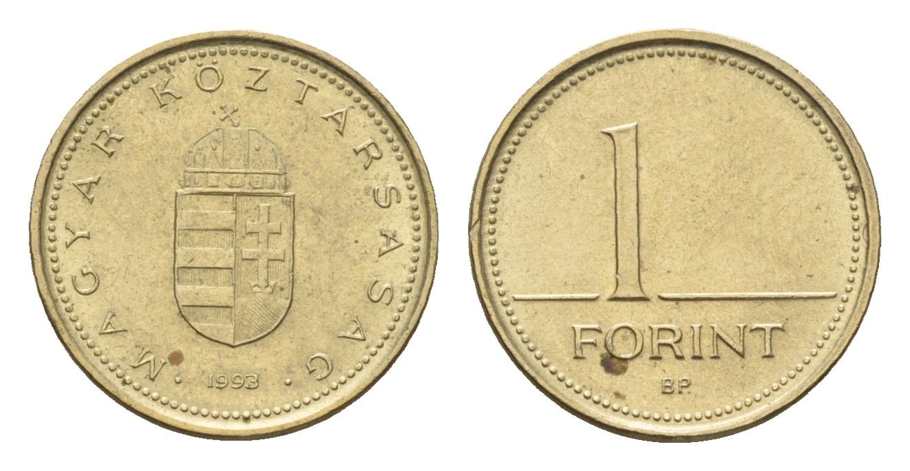 Венгрия 1 форинт 1993 KM 692 никель латунь 54-835