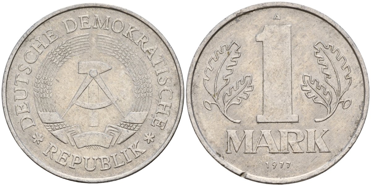 ГДР 1 марка 1977 A KM 35.2 алюминий 181-842