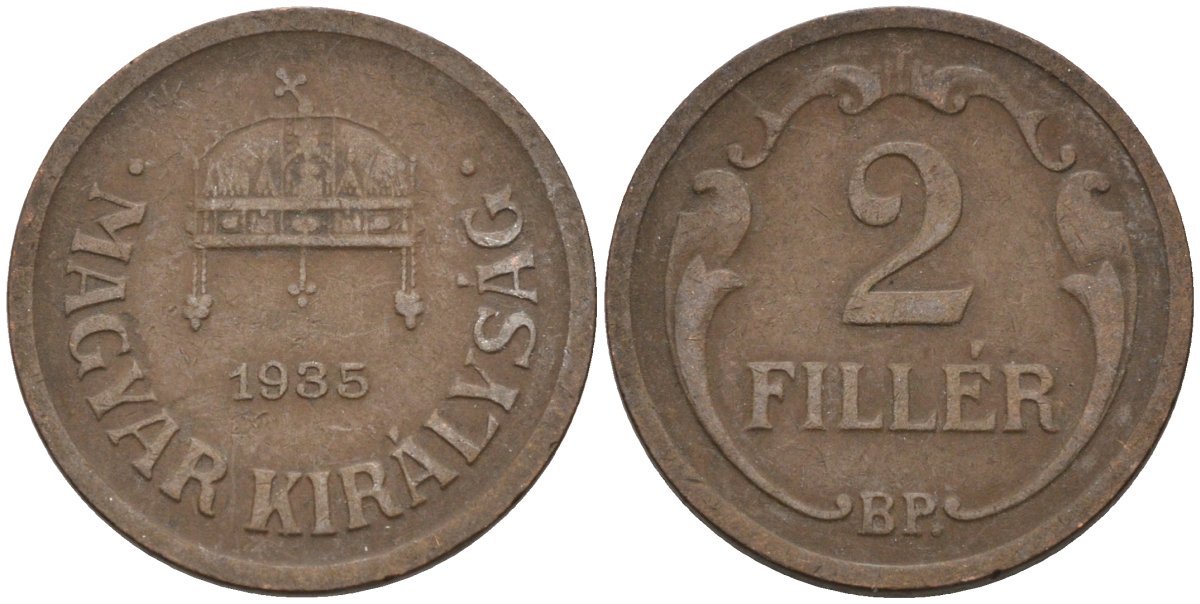 Венгрия 2 филлера 1935 BP KM 506 бронза 4115-1139