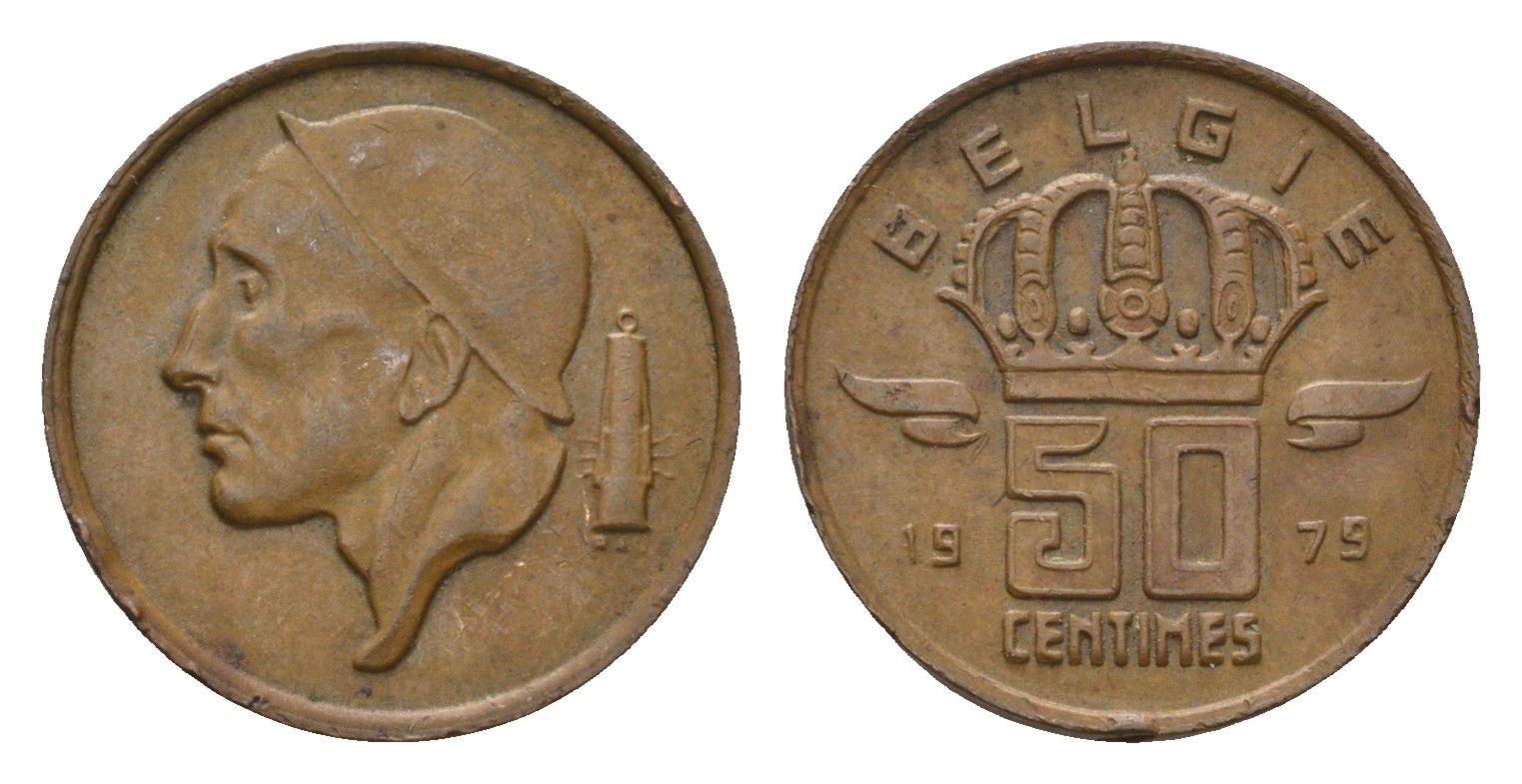 Бельгия 50 сантимов 1979 Belgie KM 149 бронза 4684-764
