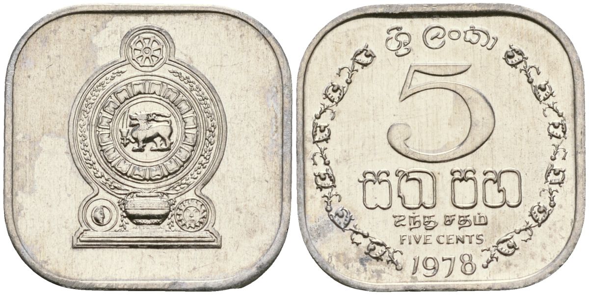 Шри-Ланка 5 центов 1978 KM 139a алюминий 4136-567