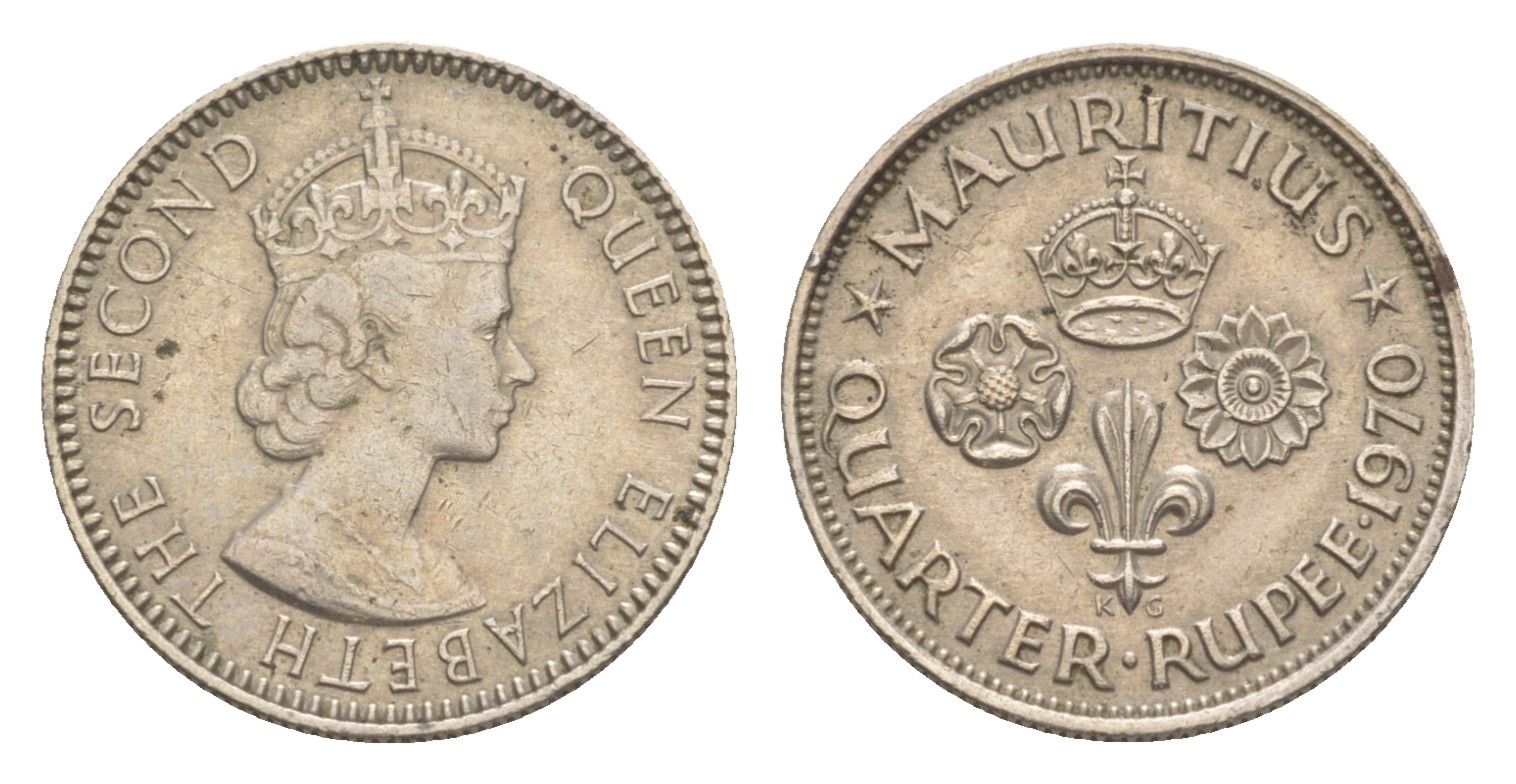Маврикий 1/4 рупии 1970 KM 36 медно-никель 4150-1247