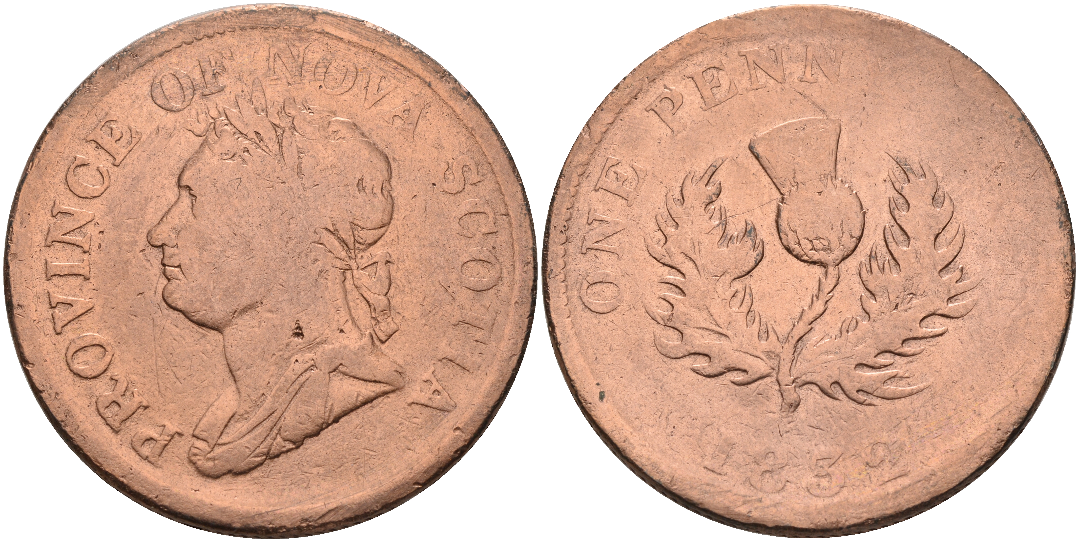 Канада, Новая Шотландия 1 пенни 1832 Nova Scotia KM 2 медь    4599-513