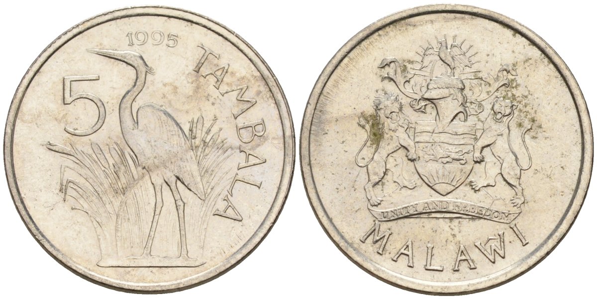 Малави 5 тамбал 1995 KM 32.1 сталь плакированная никелем 4141-741