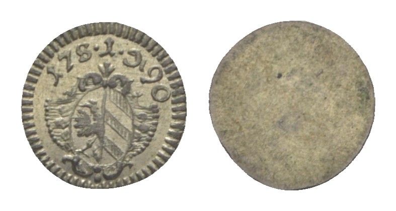 Нюрнберг 1 пфенниг 1790 KM 377 серебро UNC 1529-921