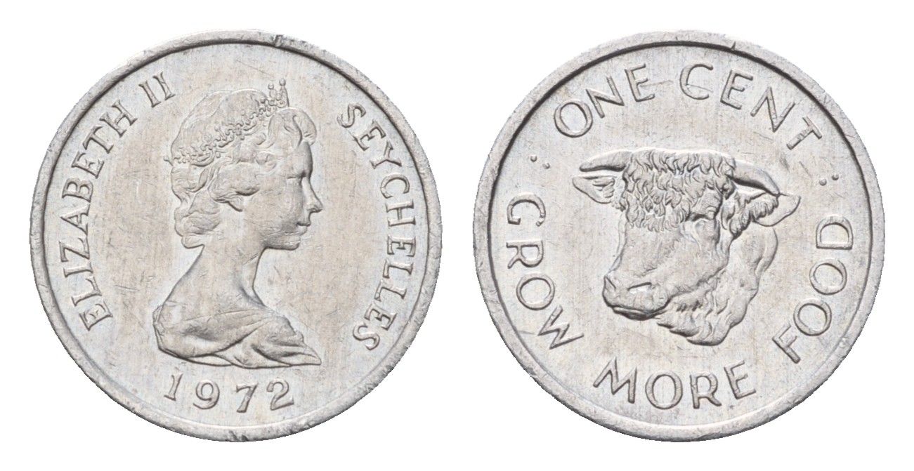 Сейшельские острова (Сейшелы) 1 цент 1972 ФАО - Выращивайте больше еды, Елизавета II (1952-2022) KM 17 алюминий UNC 4679-551