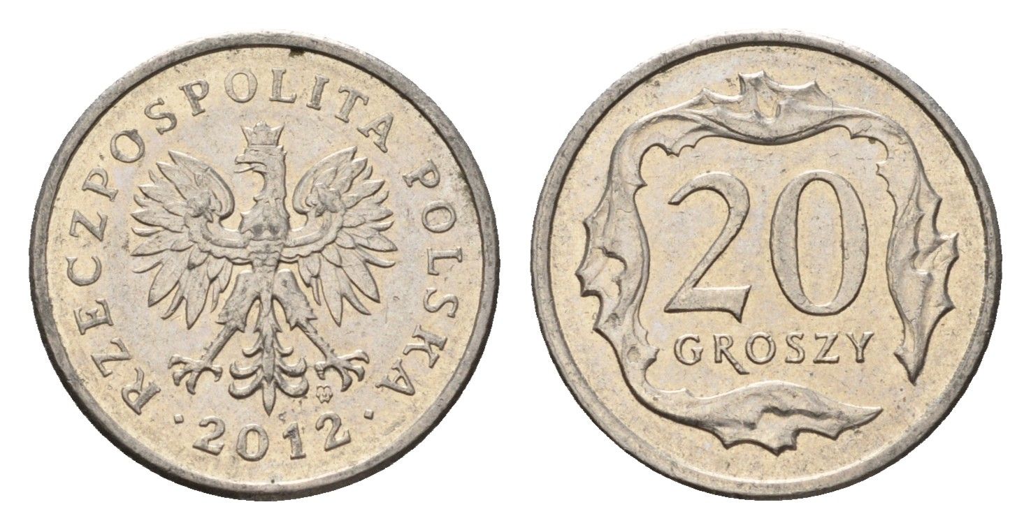 Польша 20 грошей 2012 Y 280 медно-никель 4684-1014