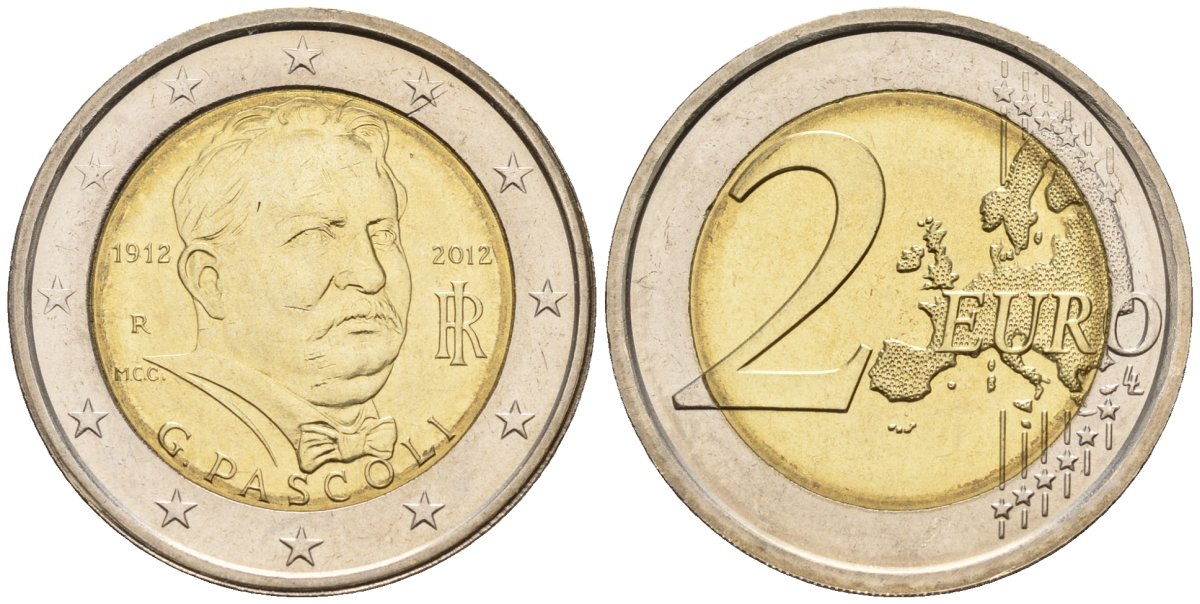 Италия 2 евро 2012 Данте Алигьери KM 217 биметалл UNC 4148-721