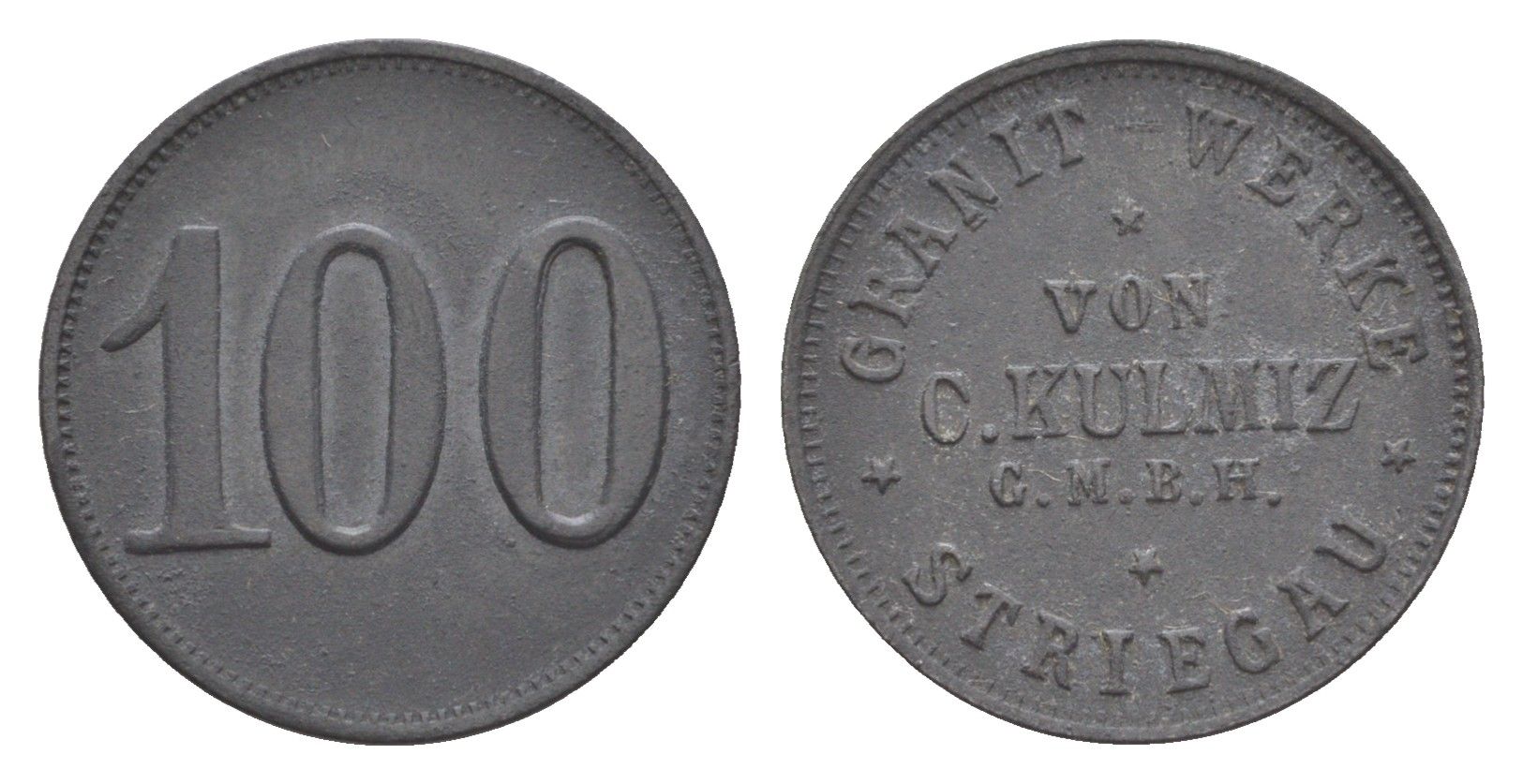 Стригау (Стшегом) 100 пфеннигов ND лагерь военнопленных Men05 24377.4 цинк 1528-613