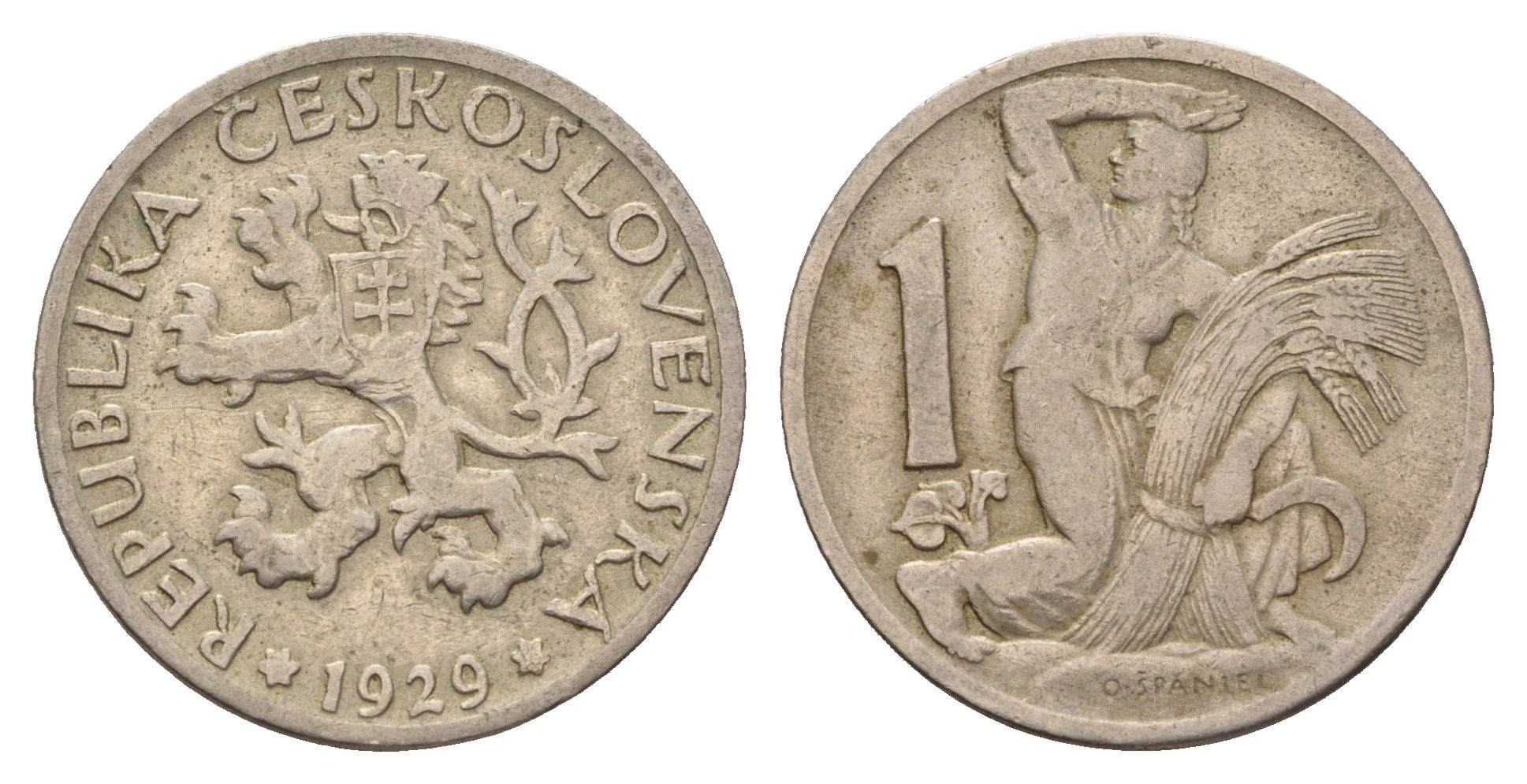 Чехословакия 1 крона 1929 KM 4 медно-никель 4116-935