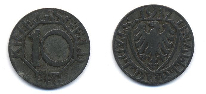 ДОРТМУНД 10 ПФЕННИГОВ 1917 НОТГЕЛЬД 29-236