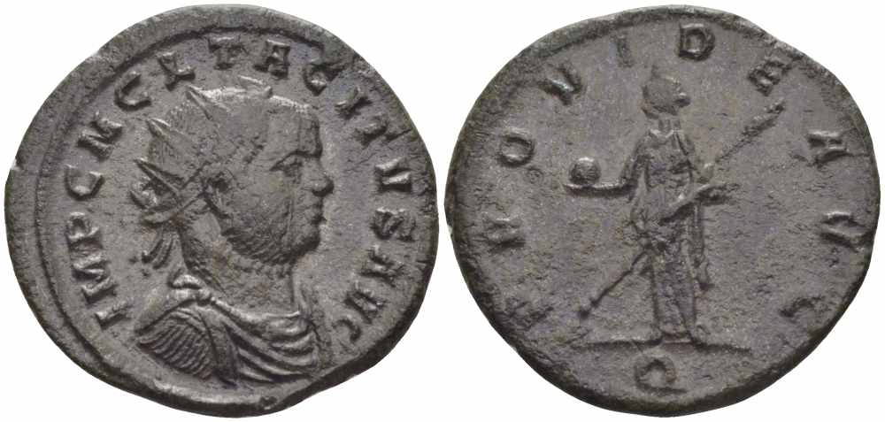 Римская Империя аврелианиан 275 Тацит PROVIDE AVG Тицин Good Very fine RIC 152 бронза, серебрение 1073-16-73