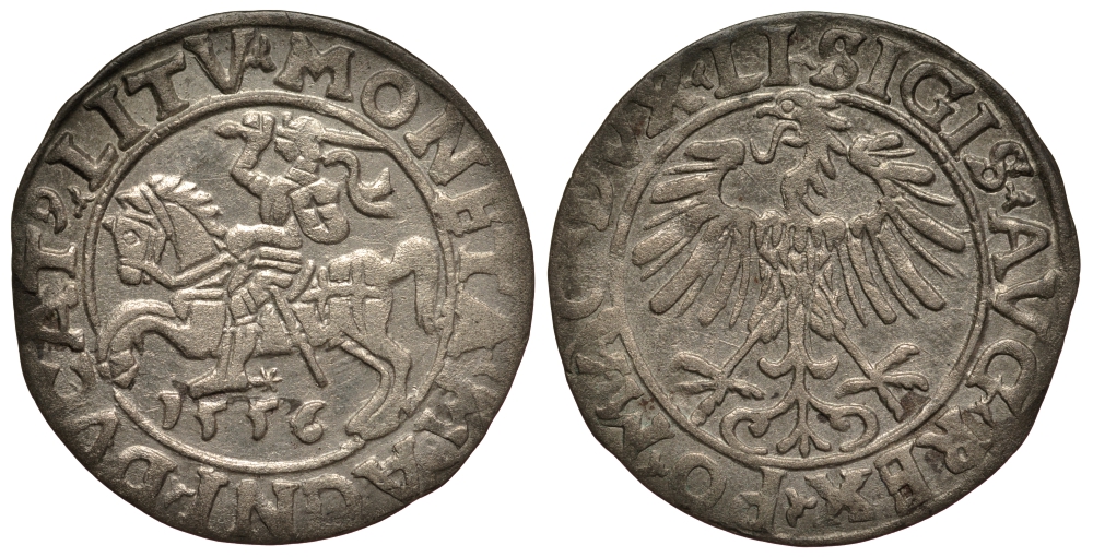 Польша 1/2 гроша (полугрош) 1556 Сигизмунд II Август (1544-1572), вес 1,19 гр. Saurma 5568 серебро 1516-1522