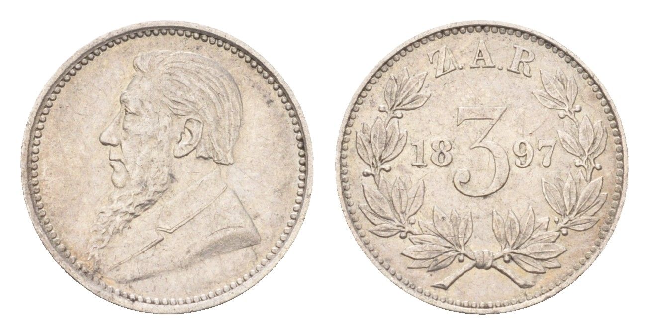 ЮАР 3 пенса 1897 KM 3 серебро 3711-1544