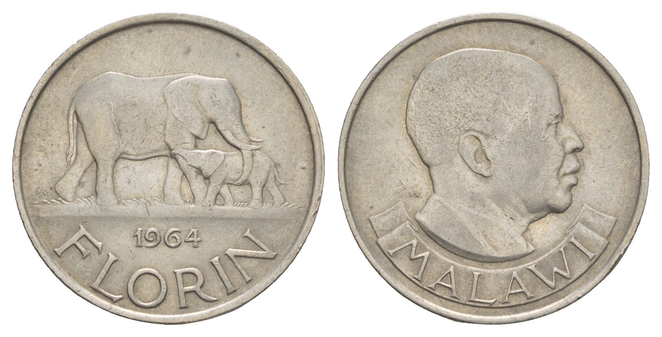 Малави 1 флорин 1964 год-тип KM 3 медь цинк никель 4657-1215