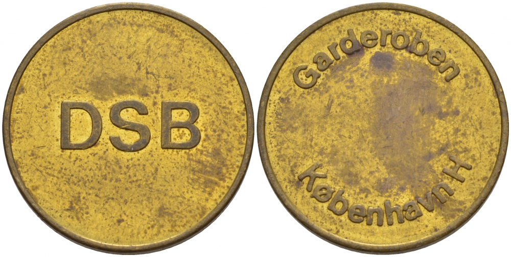 ЕВРОПА ЖЕТОН ND ГАРДЕРОБНЫЙ DSB GARDEROBEN KOBENHAVN h желтый металл 4544-1025