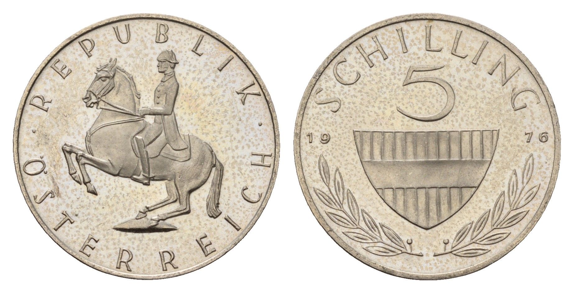 Австрия 5 шиллингов 1976 KM 2889a медно-никель PROOF 181-641