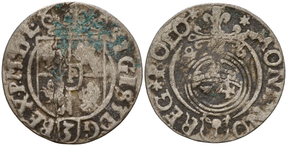 Польша 3 полкера (3 полторака - 1 крейцер) 1626 Сигизмунд III Ваза (1587-1632) Gorecki B.26 серебро 4158-1029