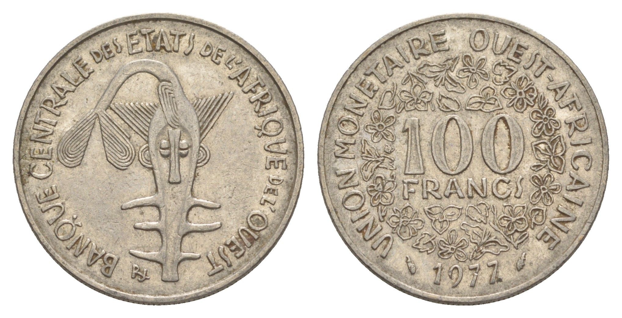 Западная Африка (BCEAO) 100 франков 1977 KM 4 никель 4619-243