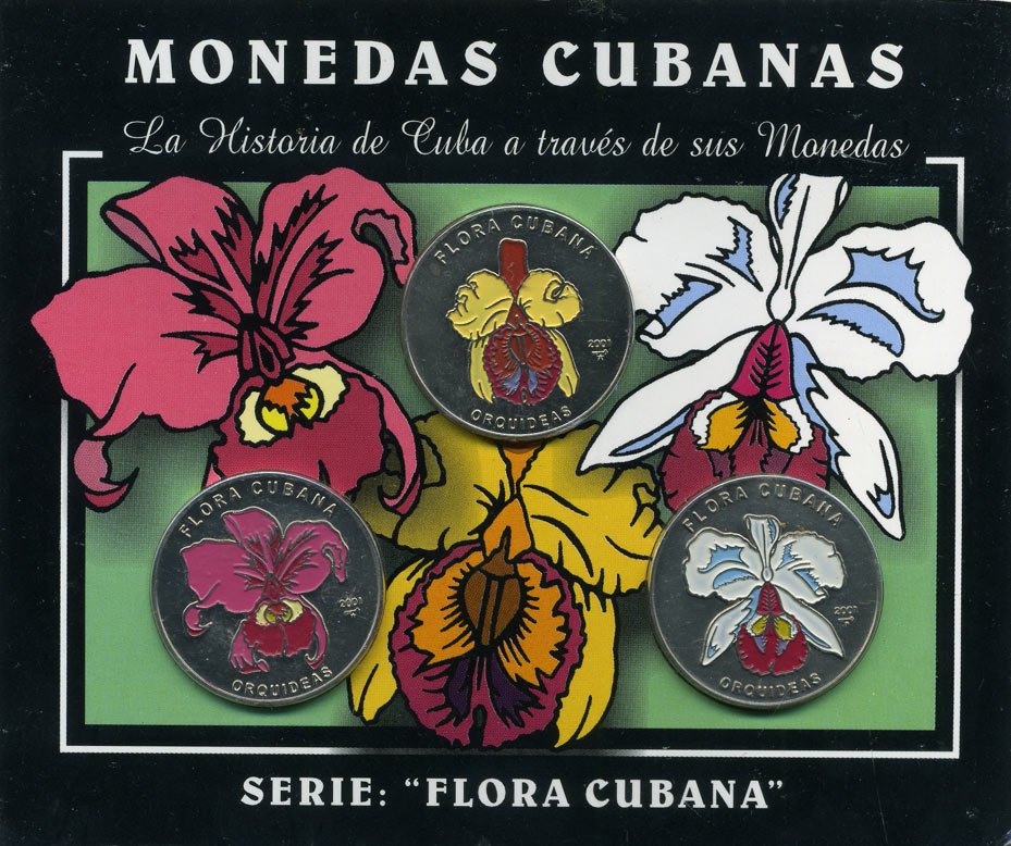 Куба набор из 3 монет по 1 песо 2001 серия фауна Кубы, эмаль KM 829, 834, 830 UNC 7-5-1-13