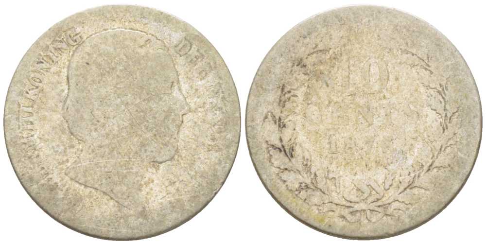 НИДЕРЛАНДЫ 10 ЦЕНТОВ 1976 ВИЛЛЕМ III (1849-1890) KM 80 серебро 211-669