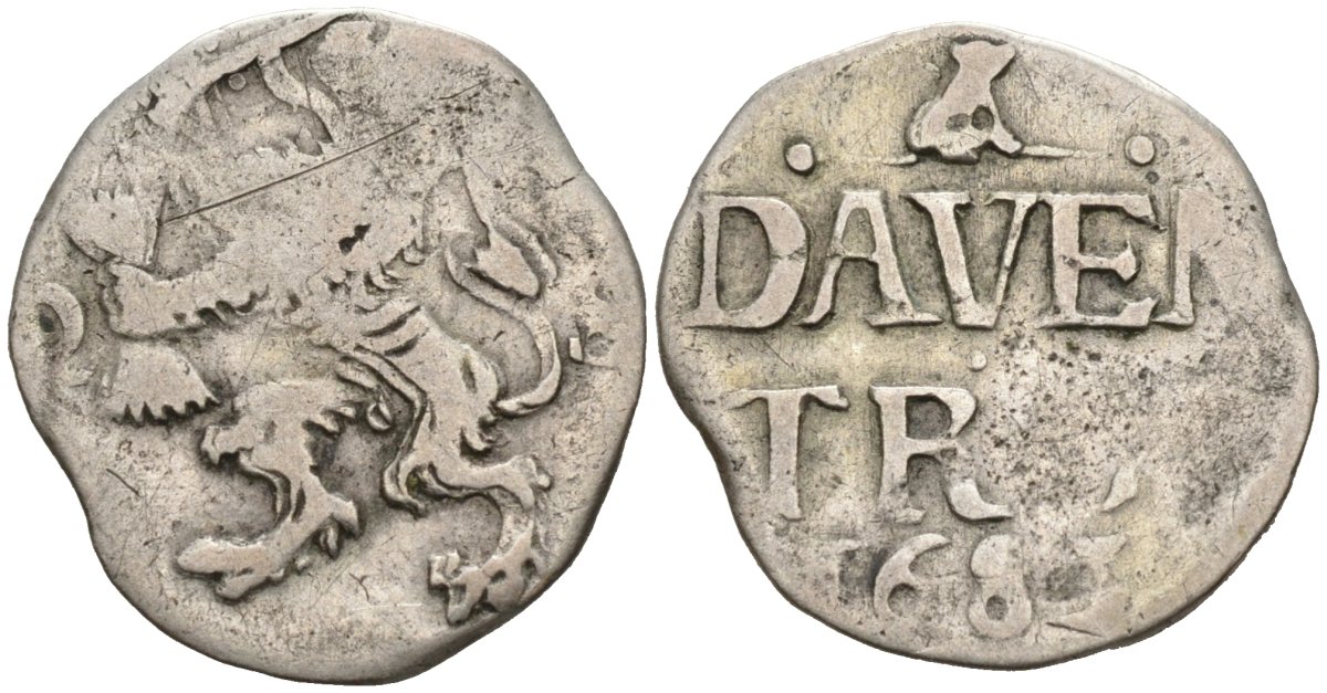 Девентер (Deventer), Нидерланды 2 стивера 1683 KM 77 серебро 1528-333