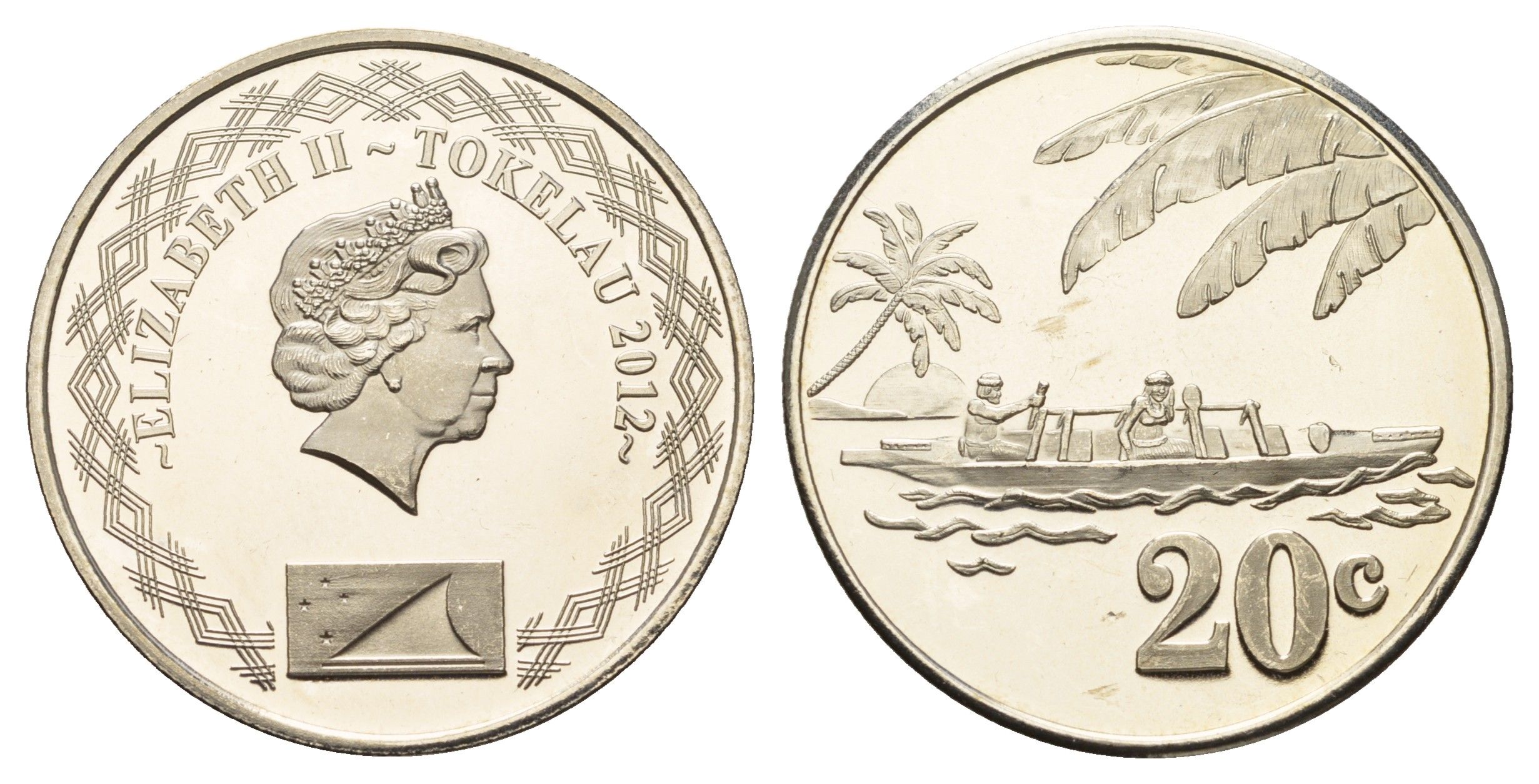 Токелау 20 центов 2012 год-тип KM 104 медно-никель UNC 59-333