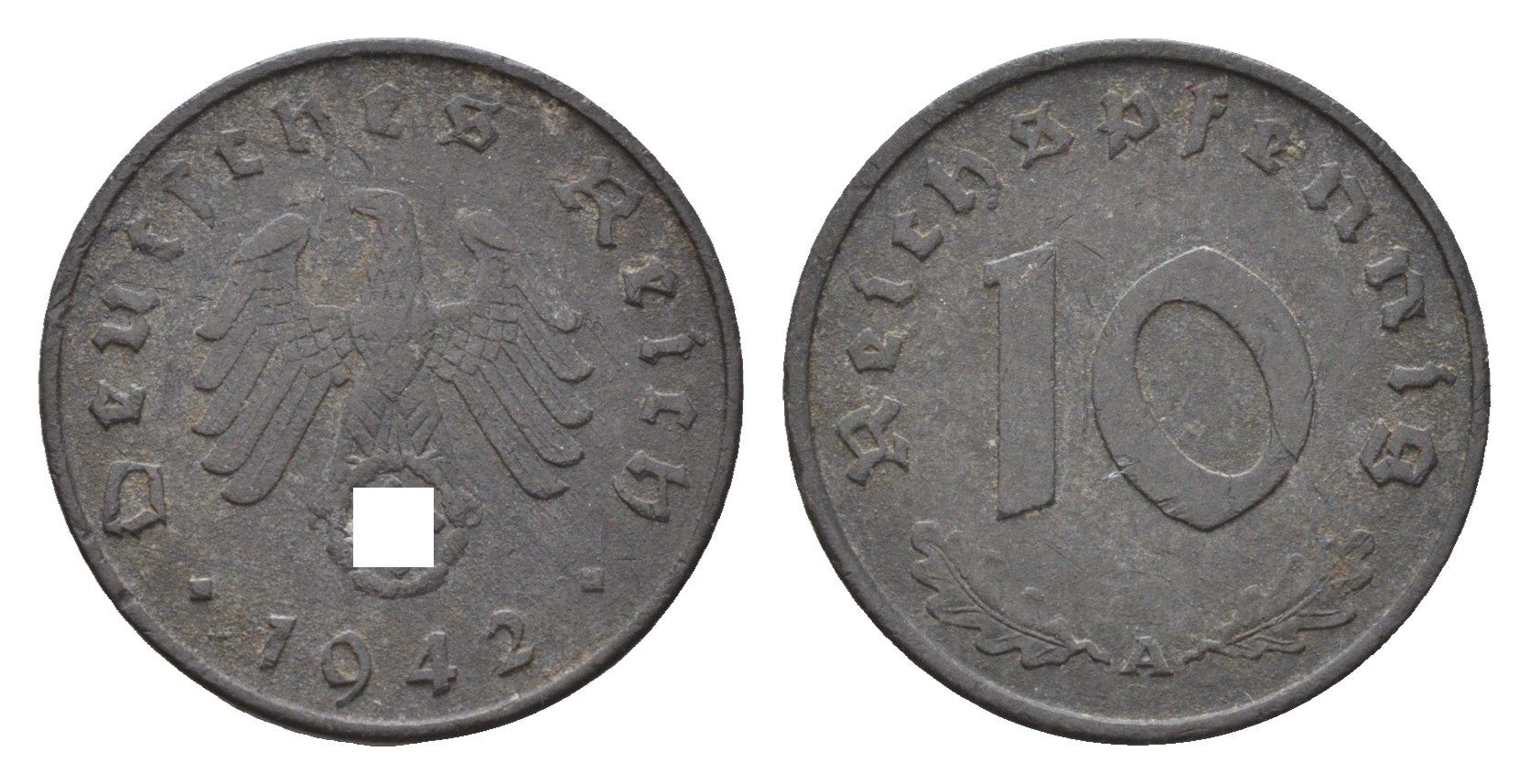 Германия 10 рейхспфеннигов 1942 A KM 101, J. 371 цинк 4684-237