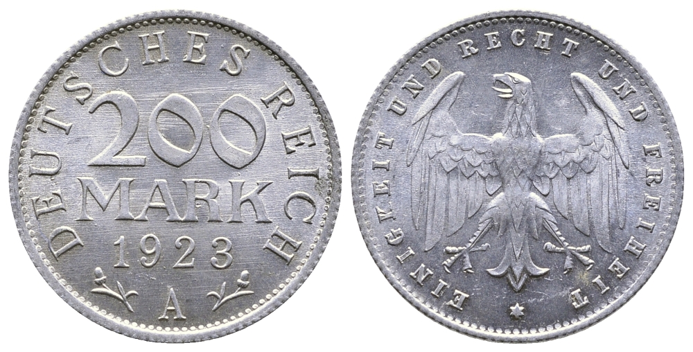 ГЕРМАНИЯ 200 МАРОК 1923 A KM 35, J. 304 алюминий 4380-417