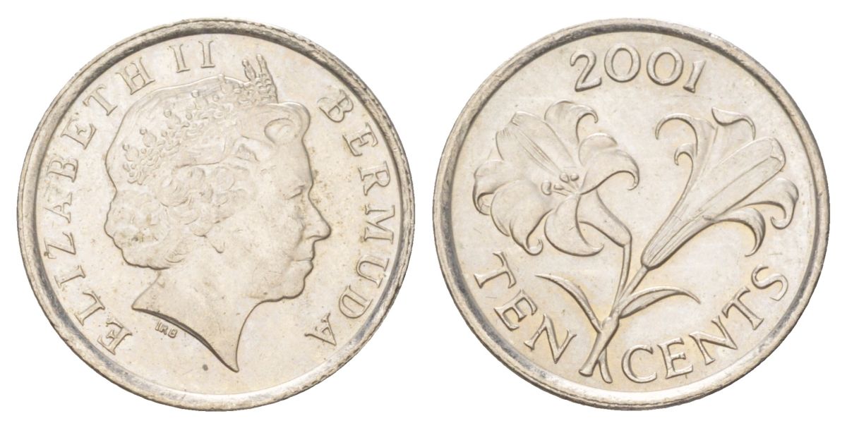 Бермудские острова (Бермуды) 10 центов 2001 KM 108 медно-никель UNC 4627-843