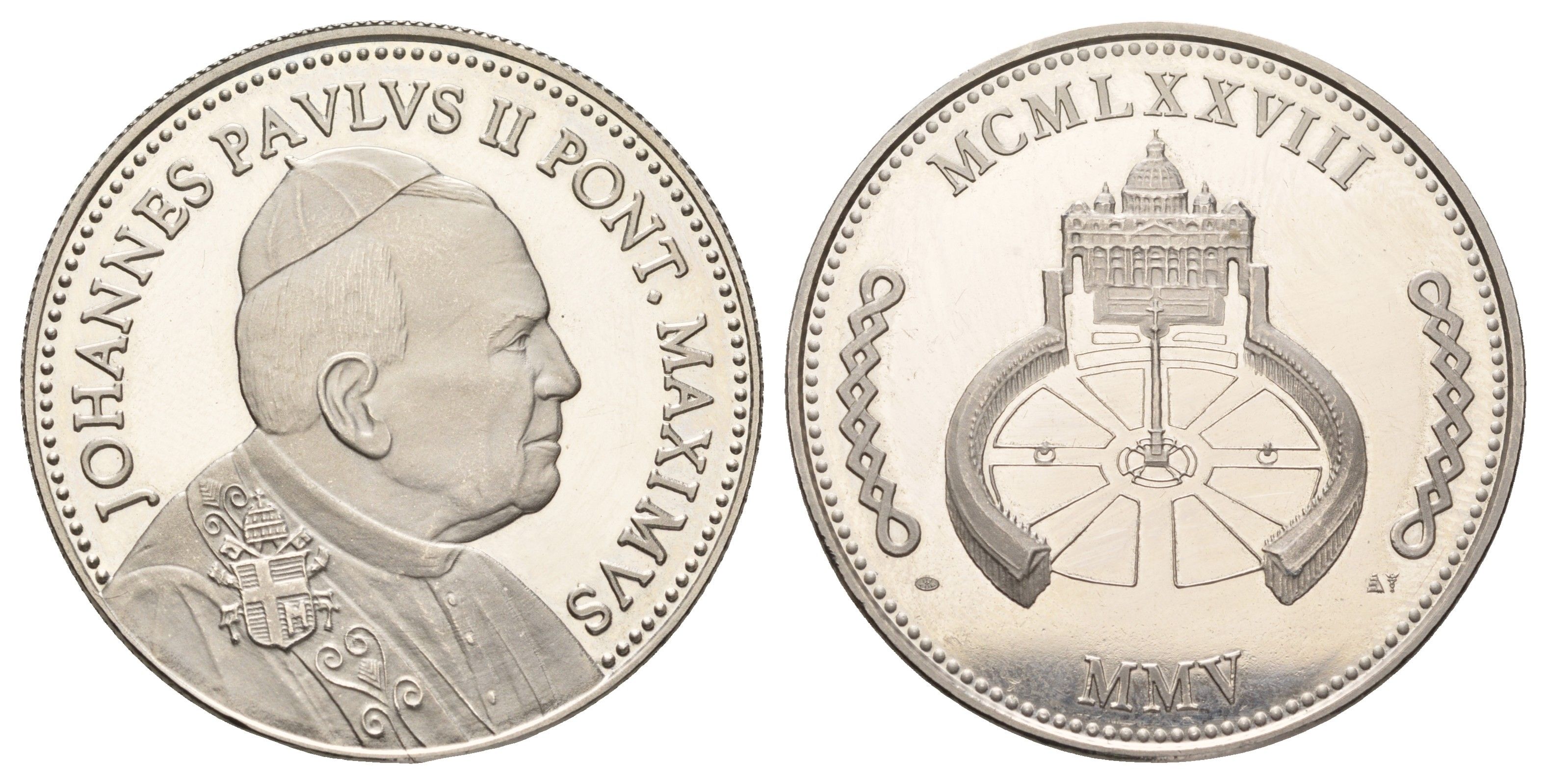 Ватикан медаль в честь избрание папой римским Иоанна Павла II ND (1978) Иоанн Павел II, Площадь Святого Петра, диаметр 40 мм, вес 30,8 гр медно-никель 118-213